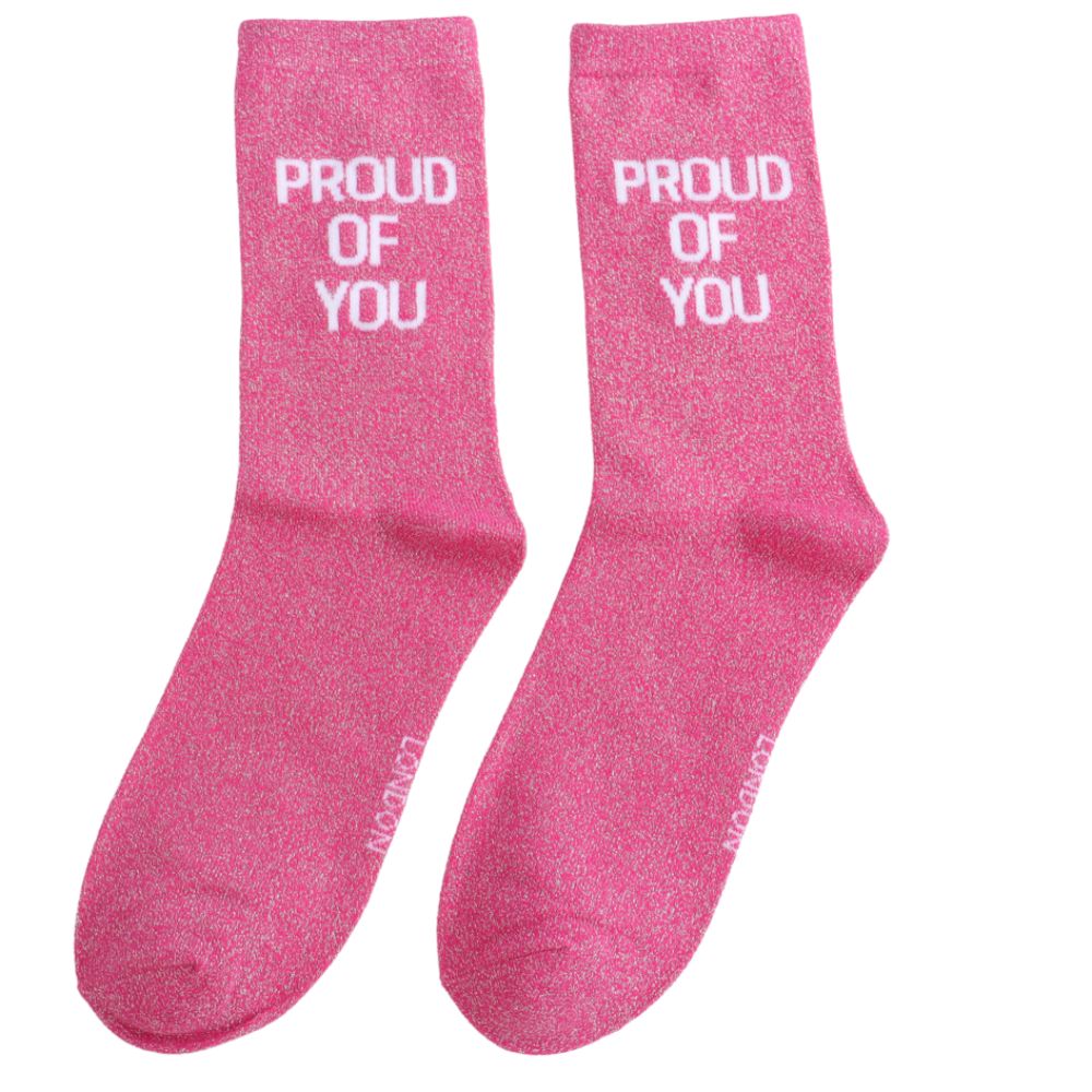 Glitter Statement Socks Proud of You