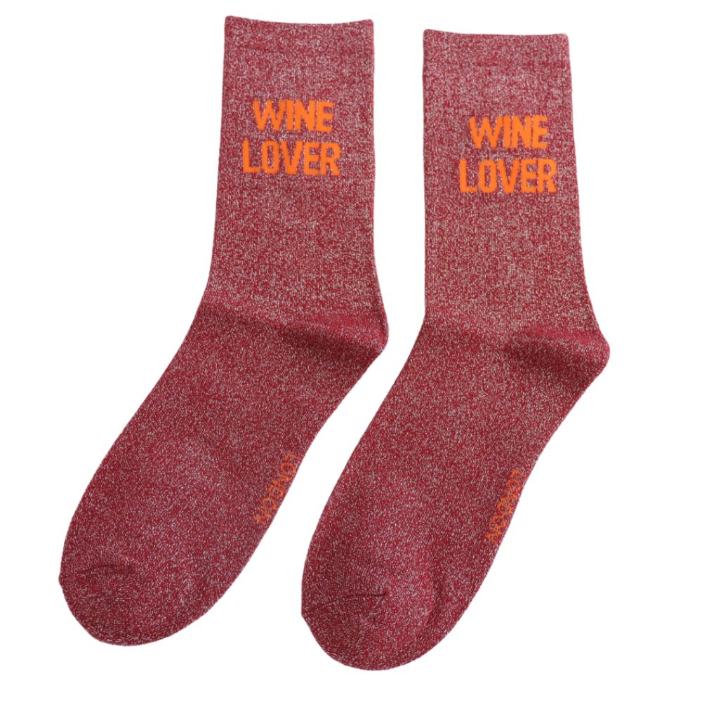 Glitter Statement Socks Wine Lover product image