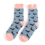 Winter Little Sausage Dogs Blue Socks product image