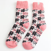Winter Happy Cats Dusky Pink Socks product image