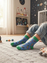 Boys Rockets Sky Blue Socks 4-6Y