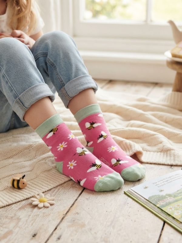 Girls Bees & Daisies Hot Pink 2-3Y
