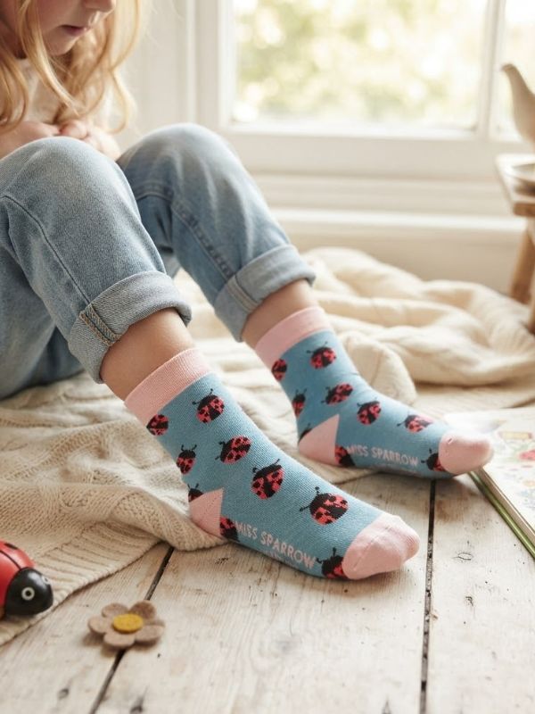 Girls Ladybirds Duck Egg 2-3Y