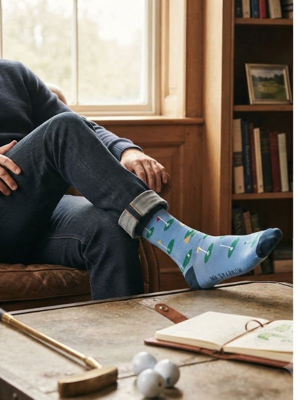 Mr Sparrow Golf Sky Socks