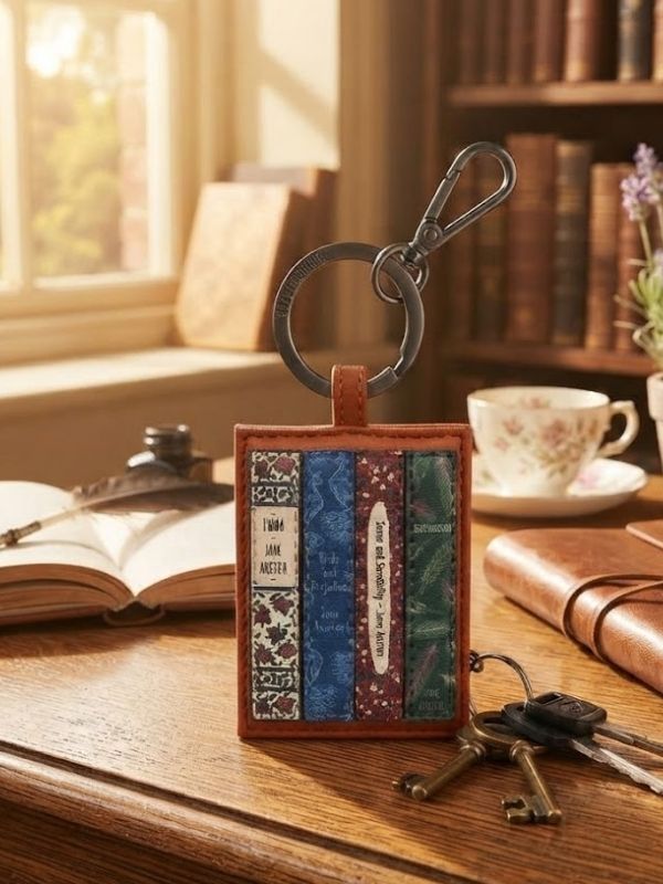 New Disguise Tan Jane Austen Keyring / Charm