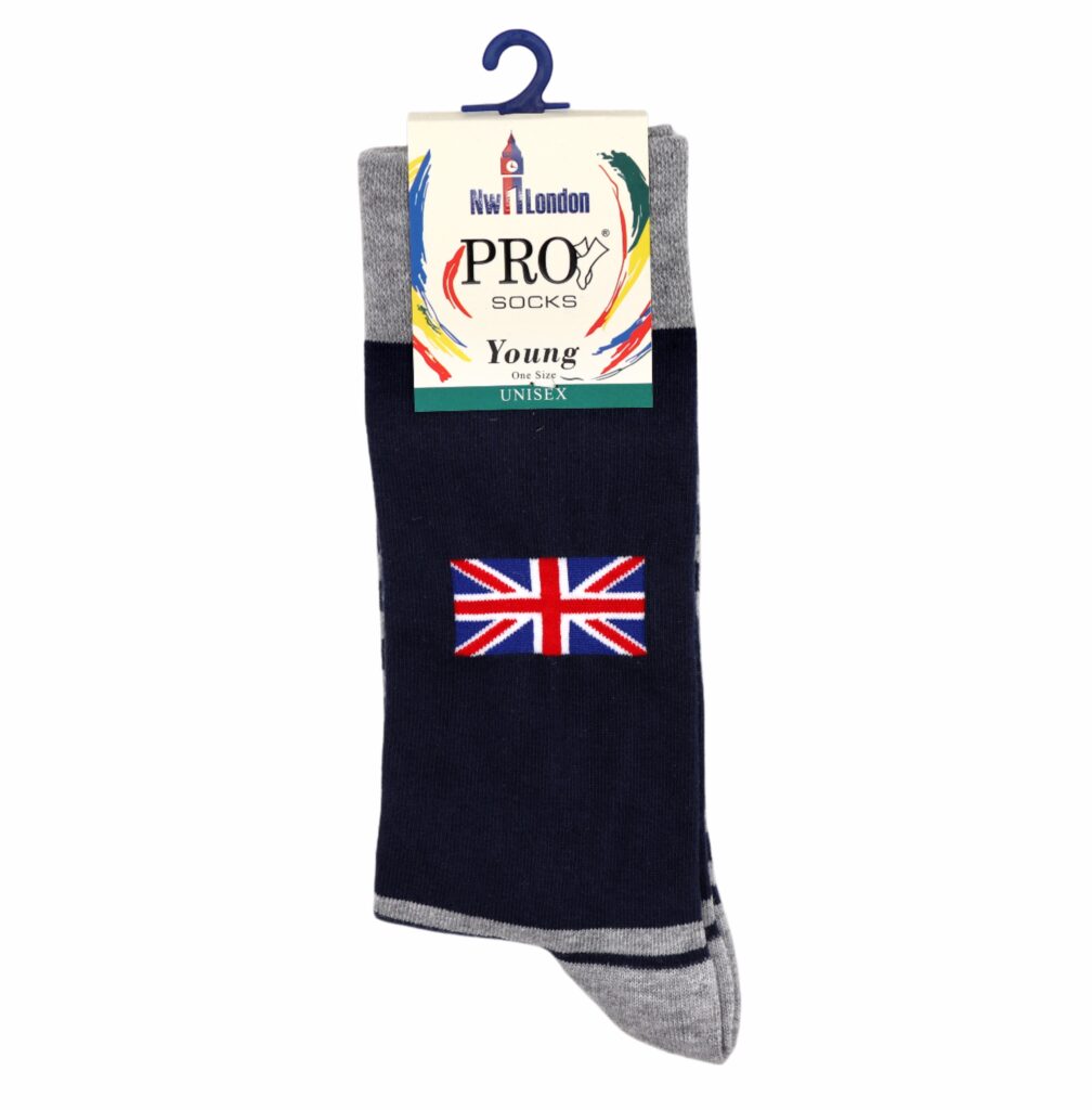 NW London 90527 Premium Adult Socks - Grey Melange/Navy