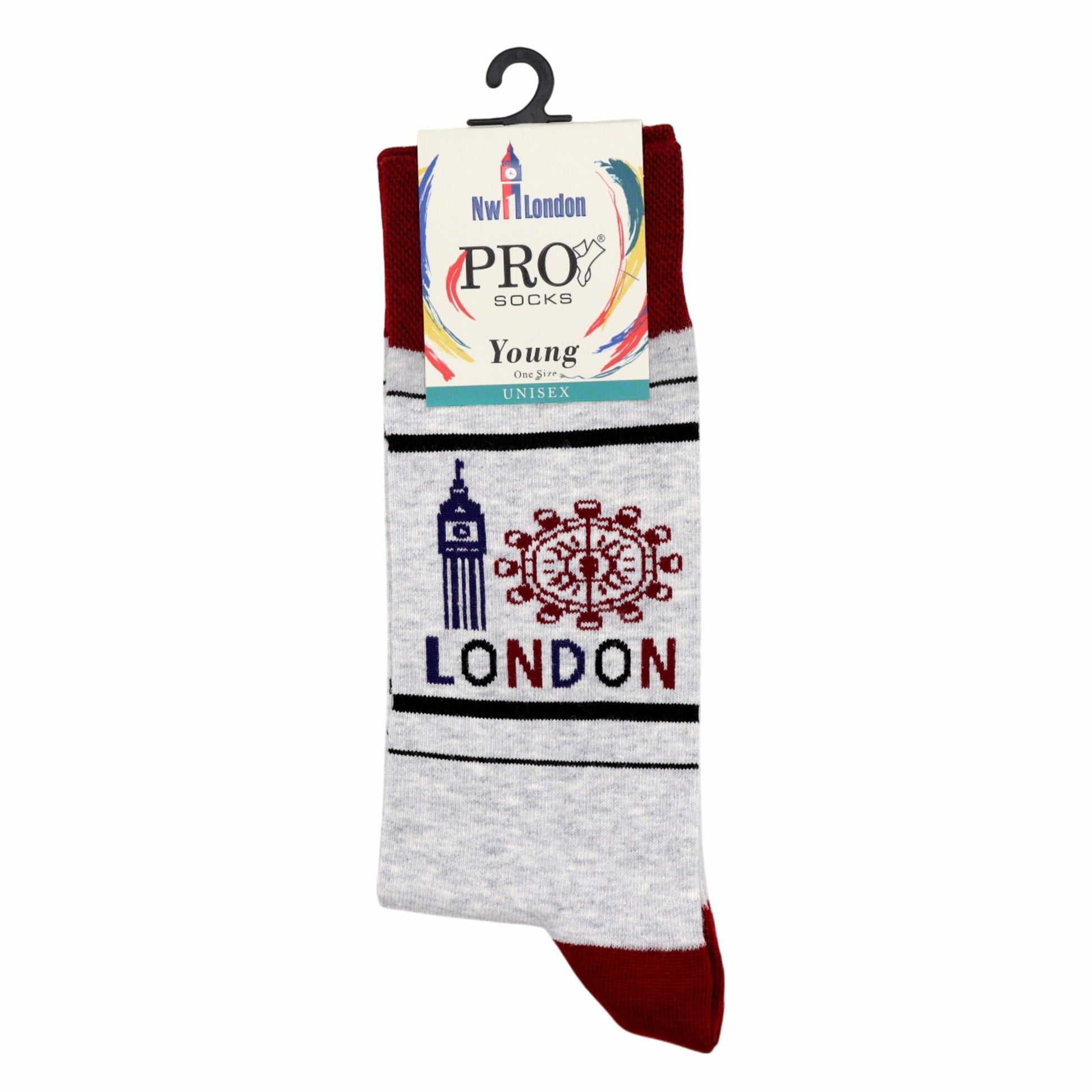 NW London 90506 Premium Adult Socks - Grey Melange product image with London