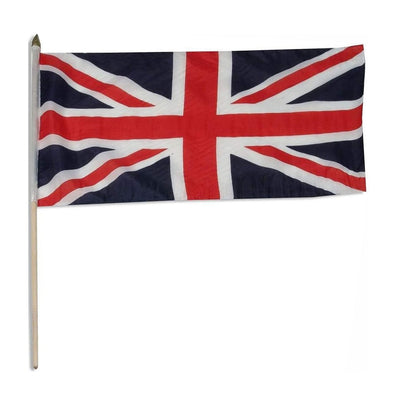 Union Jack Flags 6" x 9" With Wood Pole