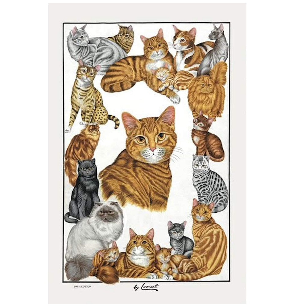 Samuel Lamont Feline Friends Cotton Tea Towel