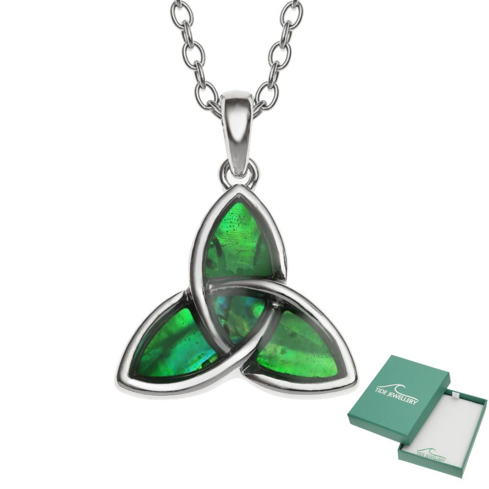 Tide Triquetra Green Celetic Knot Necklace