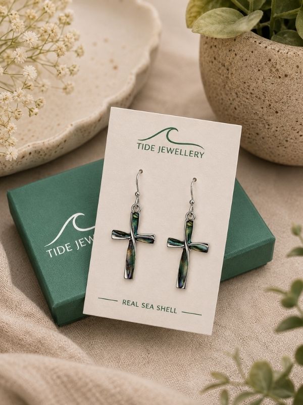Tide Natural Cross Hook Earrings product image