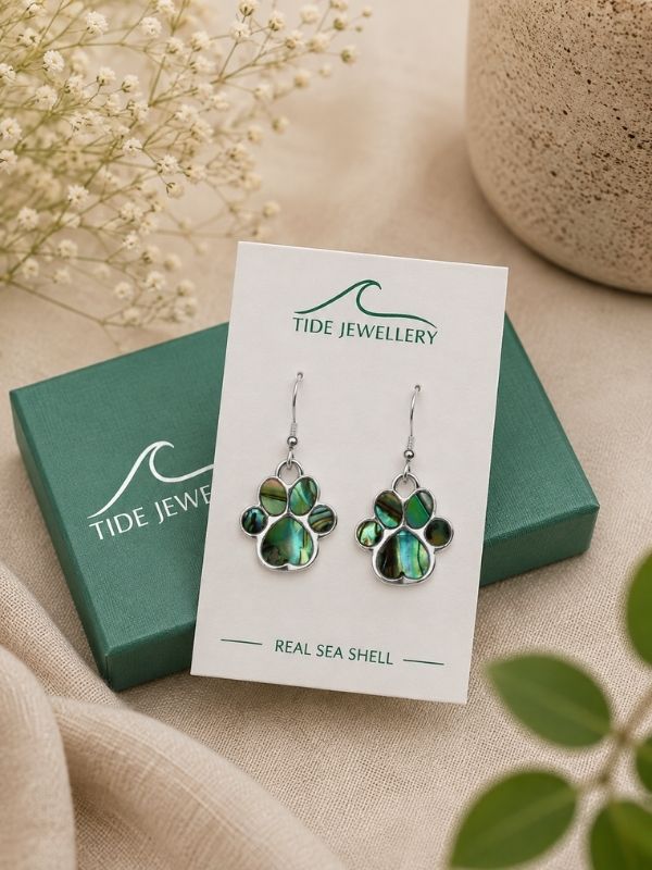 Tide Dog or Cat Paw Print Hook Earrings product image with Dog, Cat