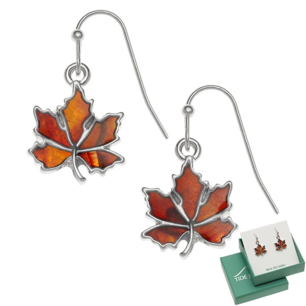 Tide Amber Autumn Leaf Hook Earrings
