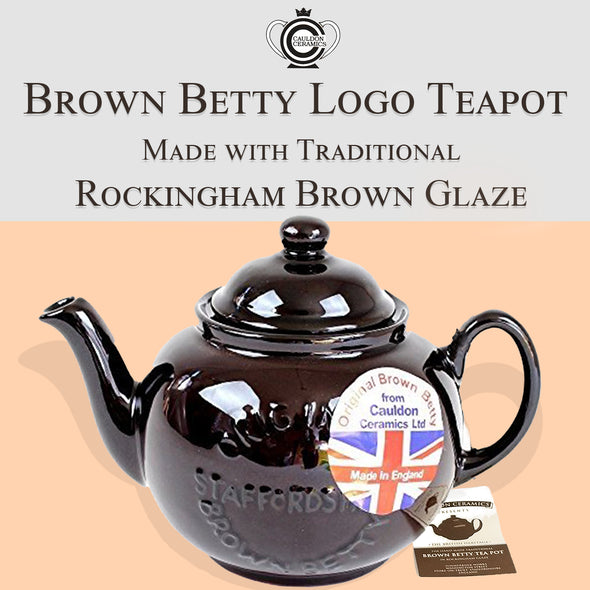 Cauldon Ceramics Handmade Original Brown Betty 4 Cup Teapot With "Original Staffordshire" Logo
