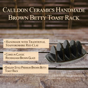 Cauldon Ceramics Hand Made Brown Betty Toast Rack in Traditional Rockingham Brown Glaze Best of British NBPT  Kitchenware.