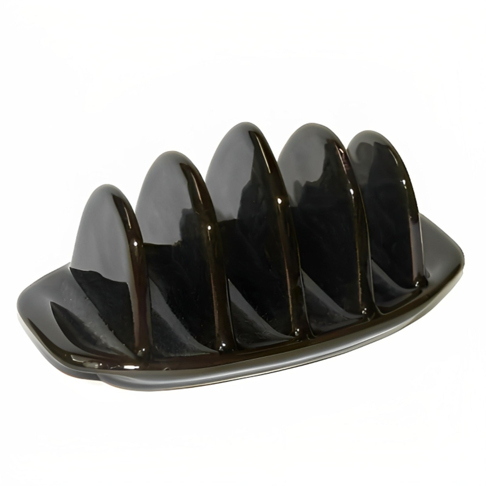 Cauldon Ceramics Hand Made Brown Betty Toast Rack in Traditional Rockingham Brown Glaze