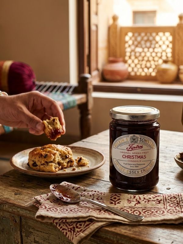 Tiptree Spiced Christmas Conserve 340g with rich fruit texture in a classic glass jar.