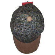 Tweedmill Harris Tweed Baseball Cap - Multicoloured Timeless V-shaped Weave with Leather Peak Cap product image