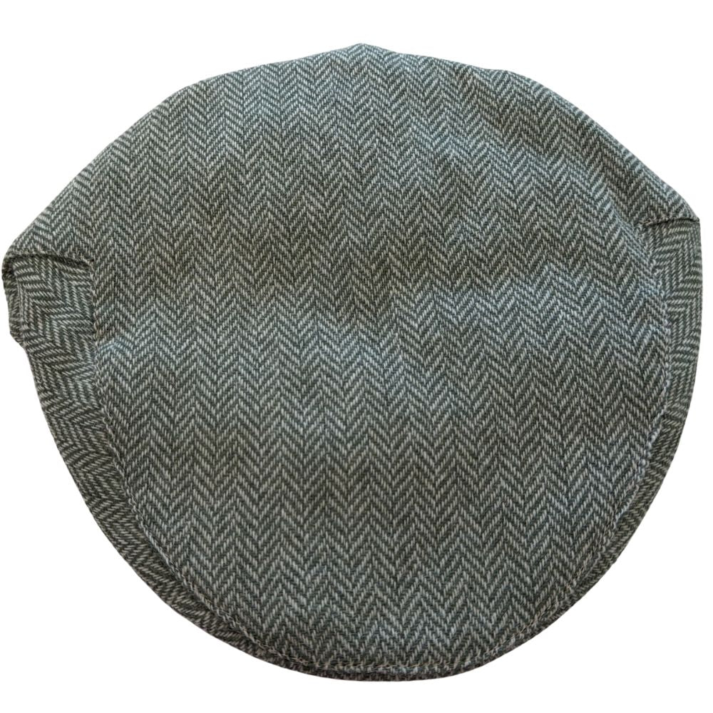 Tweedmill Tweed Flat Cap Timeless Zigzag Weave In Sage Green Size XXL