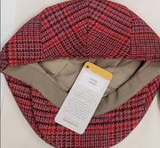Tweedmill Tweed Flat Cap Houndstooth Tweed Pattern In Burgundy Black and Blue Check Size XL Flat Cap product image