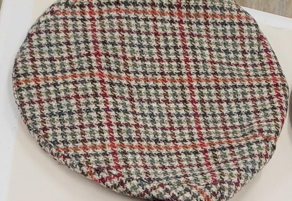 Tweedmill Tweed Flat Cap Plaid Tweed Tartan In Red, Orange, Green, and Black Size XL