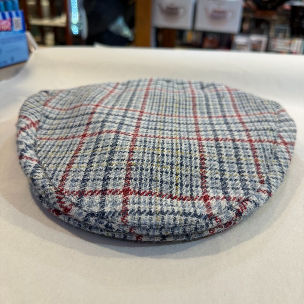Tweedmill Tweed Flat Cap Plaid Pattern In Red, Blue and White Size L