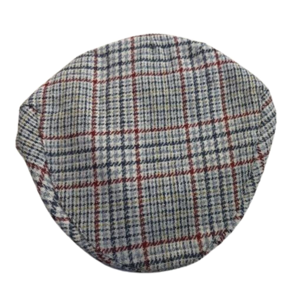 Tweedmill Tweed Flat Cap Plaid Pattern In Red, Blue and White Size L