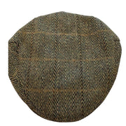 Tweedmill Tweed Flat Cap Herringbone Tweed Pattern In Olive Black Size M Flat Cap product image