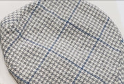 Tweedmill Tweed Flat Cap Houndstooth Pattern In Gray and White with Blue Lines Size M Flat Cap product image