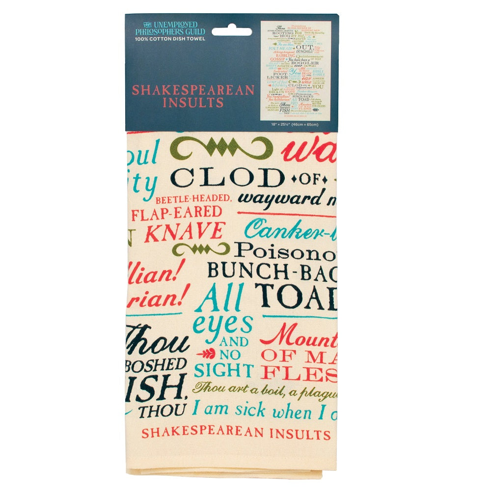 The Unemployed Philosophers Shakespearean Insults Towel Best of British NBPT  Kitchenware.