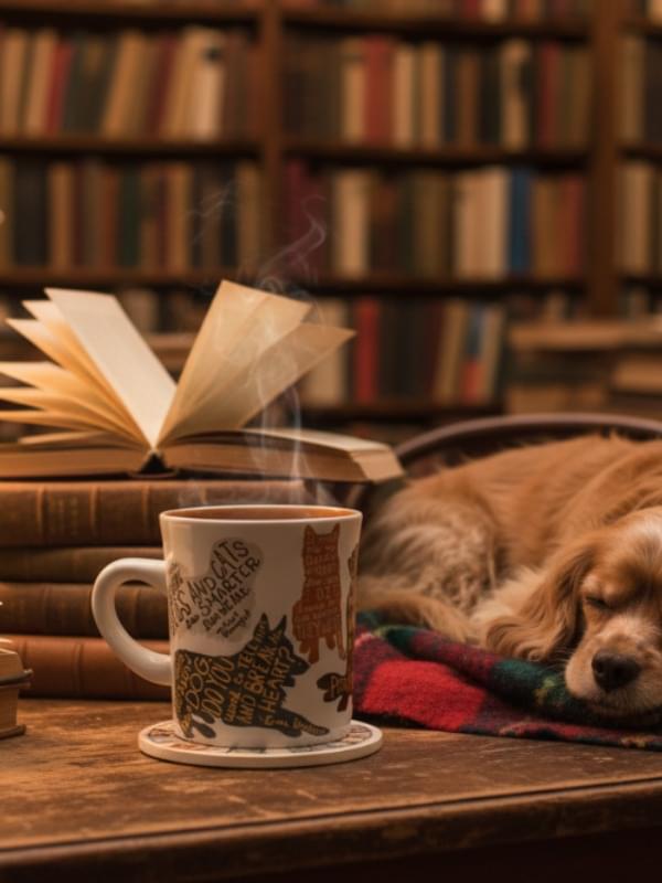 The Unemployed Philosophers Guild Literary Dog Mug product image with Dog