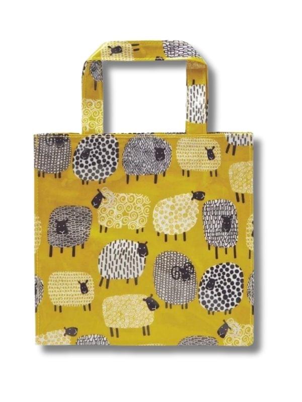 Ulster Weavers Small Biodegradable PVC Shopper Bags - Dotty Sheep (Yellow)