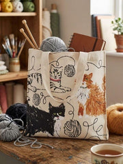 Ulster Weavers Small PVC Shopper Bag in Grey - Feline Friends Best of British NBPT  Shopper Bags.