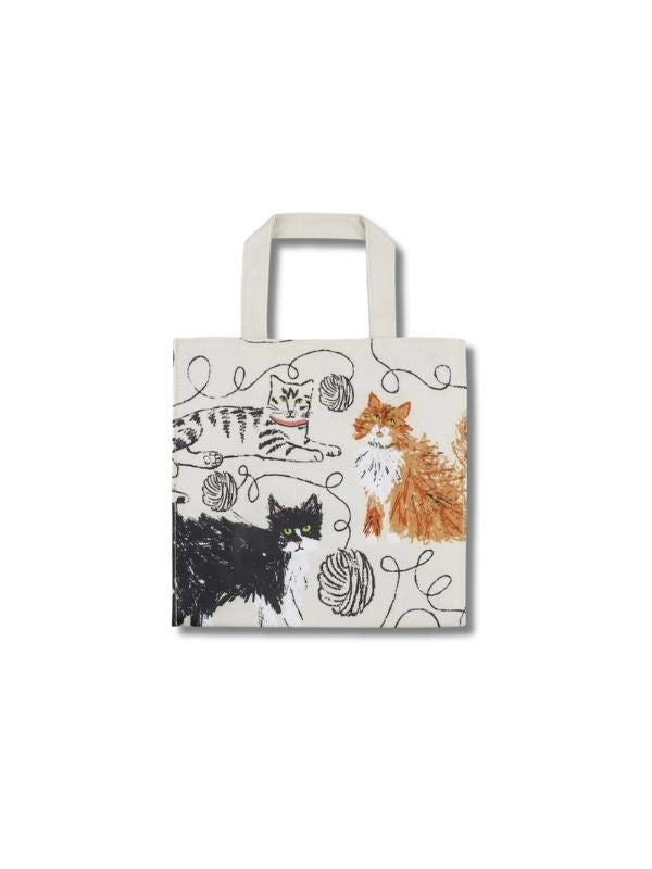 Ulster Weavers Small PVC Shopper Bag in Grey - Feline Friends Bag product image