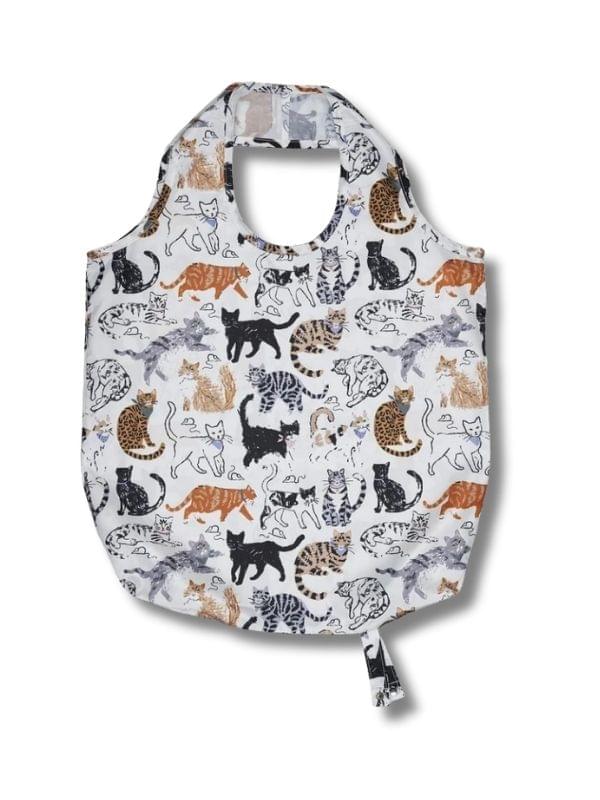 Ulster Weavers Polyester Packable Bag in Grey - Feline Friends