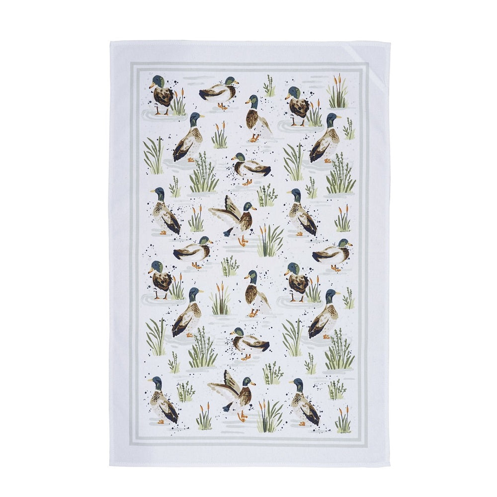 Ulster Weavers Cotton Tea Towel in Sage - Farmhouse Ducks