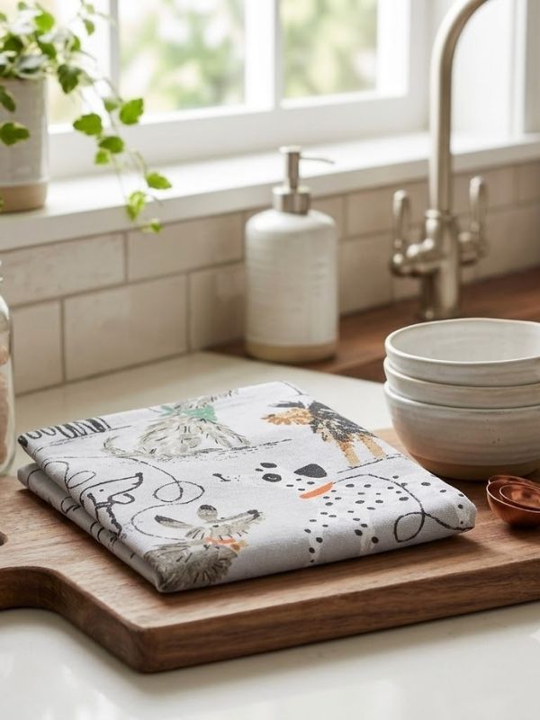 Ulster Weavers Cotton Tea Towel in Grey - Dog Days Best of British NBPT  Kitchenware.