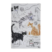 Ulster Weavers Cotton Tea Towel in Grey - Feline Friends Tea Towel product image