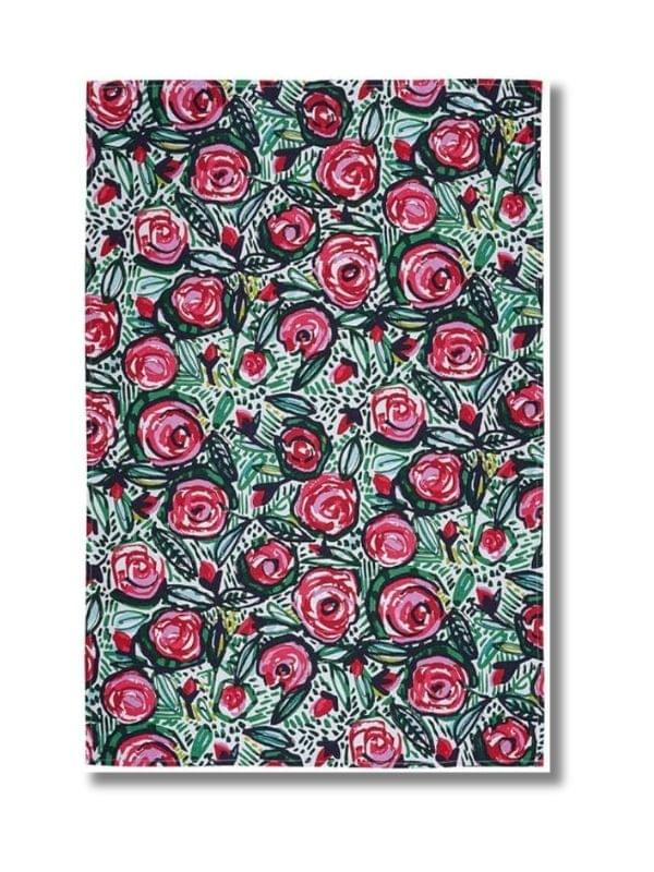 Ulster Weavers Cotton Tea Towel in Pink - Rose Garden