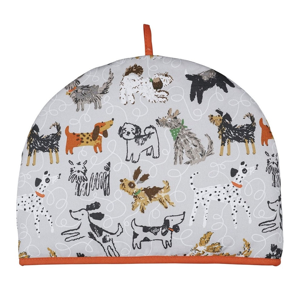 Ulster Weavers Cotton Tea Cosy in Grey - Dog Days Tea product image with Dog