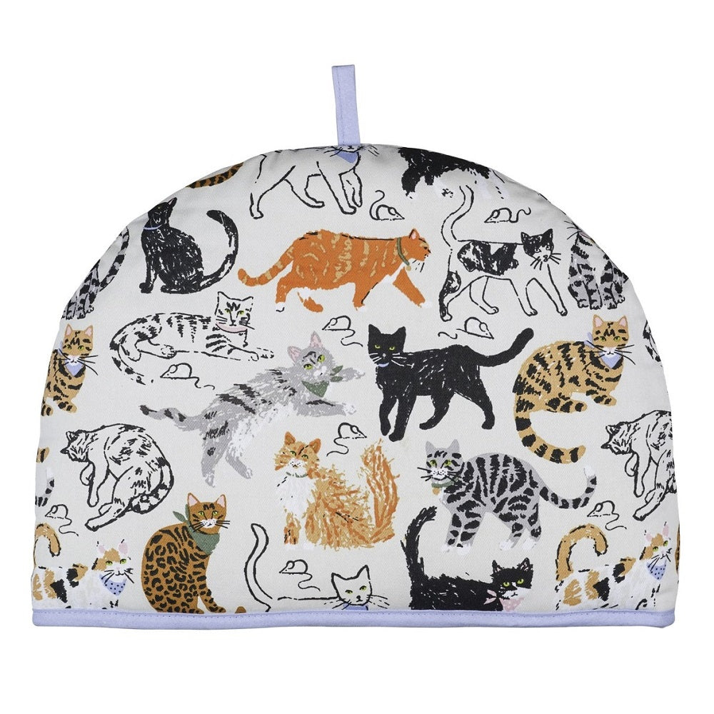 Ulster Weavers Cotton Tea Cosy in Grey - Feline Friends