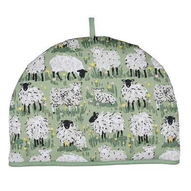 Ulster Weavers Cotton Tea Cosy in Green - Woolly Sheep