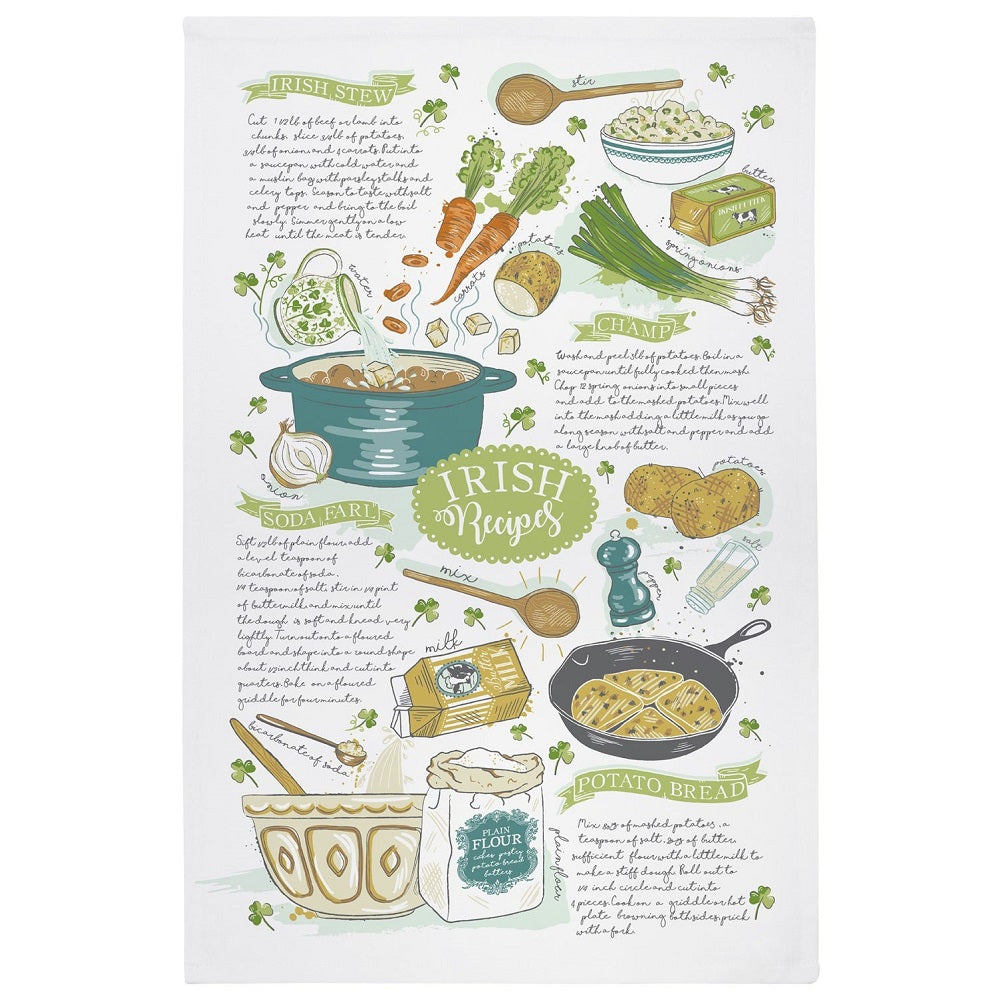 Ulster Weavers Cotton Tea Towel - Irish Recipes (100% Cotton)