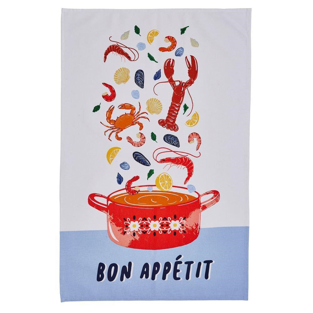 Ulster Weavers Cotton Tea Towel - Bon Appetite (100% Cotton, Red)