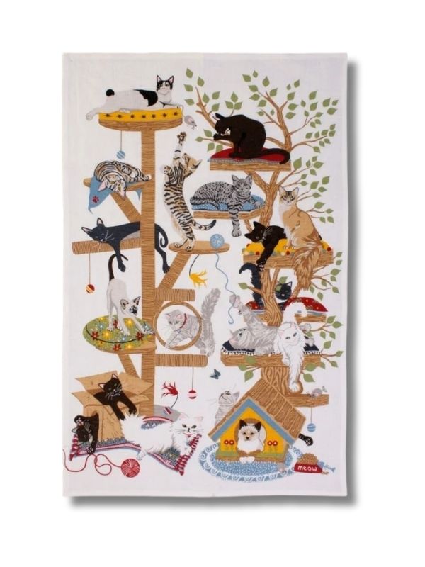 Ulster Weavers Cotton Tea Towel - Moggie Mahem (100% Cotton, Brown) Tea Towel product image