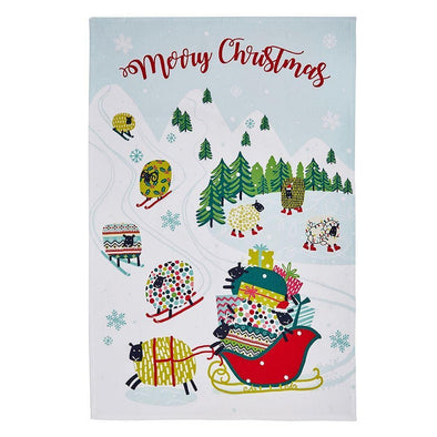 Ulster Weaver Christmas Dotty Dashing Through The Snow Tea Towel