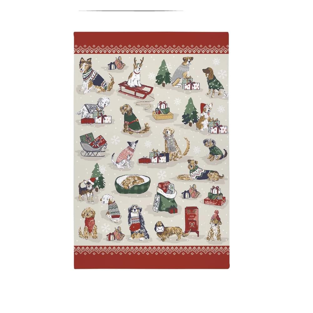 Ulster Weavers Merry Mutts Tea Towel - Cotton One Size in Red Tea Towel product image