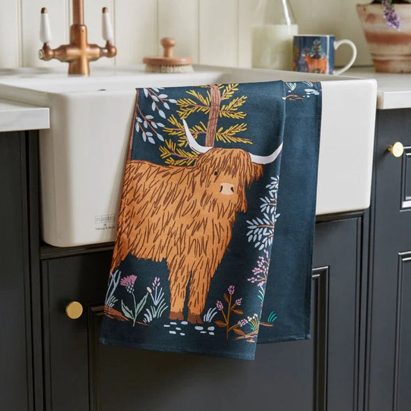 Ulster Weavers Connie the Cow Tea Towel - Cotton One Size in Navy