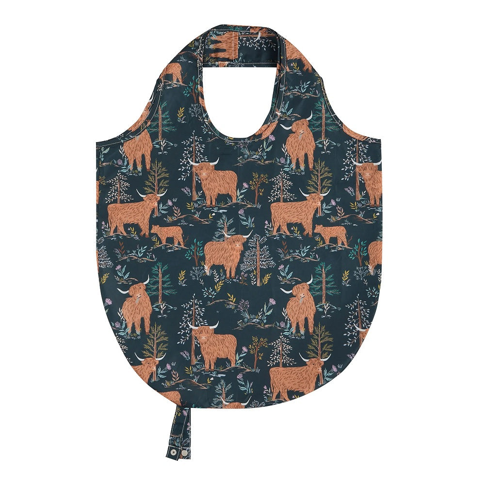 Ulster Weavers Connie the Cow Foldable Roll Up Bag One Size in Navy Bag product image with Cow