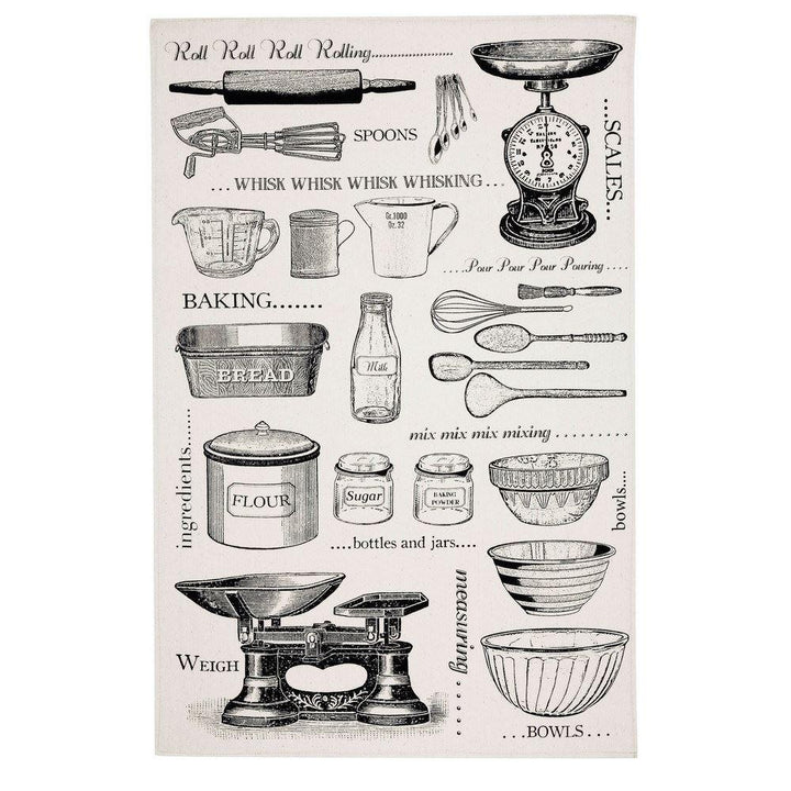 Ulster Weavers Cotton Tea Towel - Baking (100% Cotton, Black)